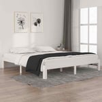 Cadre de lit Blanc Bois massif 180x200 cm Super King