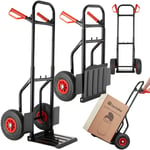 Tectake - Diable pliable 100 kg - chariot de transport a main, remorque de jardin, charette a bras sur maison