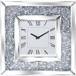 Horloge murale miroir avec diamants 40X40 Cm 40X4,5X40 Cm, batterie : 1Xaa No Inc.