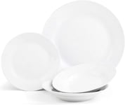 12Pc  Day  to  White  Dinner  Set -  Microwave &  Dishwasher  Safe -  4  X  Plat