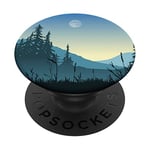 Moon Night Pop Mount Socket Mountain Art Teal Tree Woods PopSockets PopGrip: Swappable Grip for Phones & Tablets