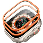 9H Härdat Glas Titanram För Apple Watch Ultra 2/1 Skärmskydd 49Mm Lätt Glasskydd För Iwatt Ultrach Ultraname 2PCS Orange för 49MM ultra