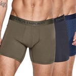 Panos Emporio Kalsonger 3P Base Bamboo Cotton Boxer Blå/Grön Medium Herr