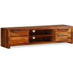 Meuble télé buffet tv télévision design pratique bois massif de sesham 120 cm