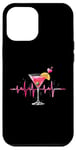 Coque pour iPhone 12 Pro Max Verre à cocktail Motif battements de cœur Martini