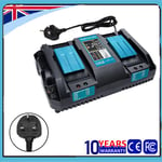 For Makita DC18RD 18V LI-ION LXT Twin Port Rapid Battery Charger Dual Port UK