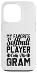 Coque pour iPhone 13 Pro Mon joueur de softball préféré m'appelle Gram