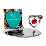 Crystocraft I Love You Photo Frame Heart Crystal Ornament Swarovski Elements