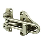 Defender Sécurité U 11316 Swing Barre de porte Garde avec haute sécurité Serrure auxiliaire, finition nickel satiné, 1-pack