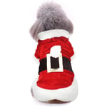 Jultomte Hundkostym Jul Kläder Vinter Hoodie Jacka För Hund Kläder Chihuahua Yorkshire Pudel (L)