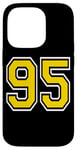 iPhone 14 Pro Number 95 in Yellow White Black Case