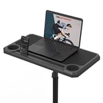 KOM Cycling Indoor Media Display Desk Stand for Indoor Cycling- Perfect for displaying Zwift, Trainer Road, and Wahoo Suf Portable Tripod Bike Desk Display (Stealth Black)