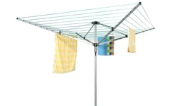 4 arm 50m Rotary Airer Clothes Garden Washing Line Outdoor Drying Dryer Ground Lightweight Free Standing Aluminium