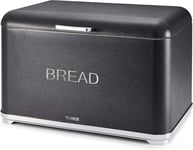 Tower T826014B Kitchen Bread Bin, Glitz Range, Coated Steel with Chrome Noir