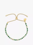 Estella Bartlett Amelia Green Agate Beaded Bracelet, Gold