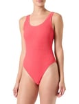 Champion Women's Legacy Icons Swimwear W-Stretch Light Crinkle Nylon One Piece Swimsuit, Coral Red, XL