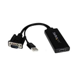 StarTech.com VGA to HDMI Adapter with USB Audio - VGA to HDMI Converter for Your Laptop / PC to HDTV - AV to HDMI Connector (VGA2HDU), Black