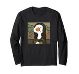 Funny Duck-Lisa Portrait, Hilarious Duck Mona Lisa Art Humor Long Sleeve T-Shirt