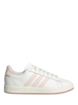 adidas Grand Court 2.0 Lace Up Trainers, White/Light Pink