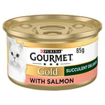 Gourmet Gold Succulent Delights Adult Wet Cat Food Salmon 12x85g, Pack of 12