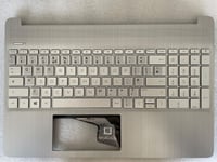 HP 15S-EQ 15S-FQ M17579-031 M17185-031 UK English Keyboard Palmrest With Sticker