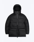 RAINS ALTA LONG PUFFER CARGO JACKET BLACK Unisex BLACK