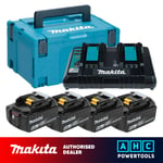 Makita 18V Power Source Kit 4  x 6.0Ah Batteries & DC18RD Charger - 198095-6