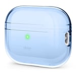 elago Clear Case Compatible with Apple AirPods Pro 2nd Generation, Shockproof Cover with Gel Adhesive Strip Included, Wireless Charging, Reduce Yellowing (Turquoise Blue)