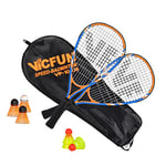 VICFUN Speed-Badminton 100 Junior Mixte-Adulte, Bleu/Orange, ‎Set Premium