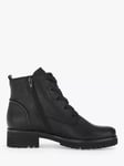 Gabor Zumba Wide Fit Leather Lace Up Ankle Boots, Black