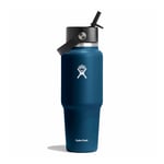 Hydro Flask Wide Mouth Travel Bottle with Flex Straw Cap, 946ml (32oz), Indigo