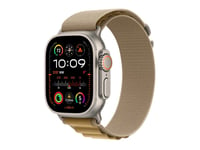 Apple Watch Ultra 2 - 49 Mm - Titanium Naturel - Montre Connectée Avec Boucle Alpine - Textile - Ocre - Taille Du Bracelet : L - 64 Go - Lte, Wi-Fi 4, Uwb, Bluetooth - 4g - 61.4 G