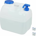 Famille - gabrielle Bidon d'eau avec robinet, bouchon à vis col large, bidon d'eau potable camping, 23L, plastique, sans bpa, blanc