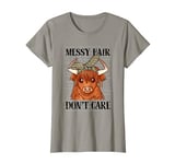 Messy Hair Don't Care Highland Bull Funny Farm Women T-Shirt