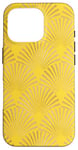 Coque pour iPhone 16 Pro Ambre Glow Jaune Orange Art Déco Motif éventail