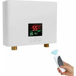 Chauffe-Eau Instantané 3KW Mini Chauffe-Eau Électrique Sans Réservoir Mural avec Affichage led Réglage de la Température à 3 Niveaux Télécommande