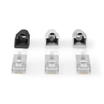 RJ45-kontakt | RJ45 Pass Through | Solid/strängad FTP CAT6a | Rak | Guldplaterad | 10 st. | PVC | Grå / Svart / Vit | Låda