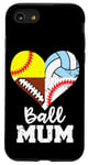 iPhone SE (2020) / 7 / 8 Ball Mum Football Baseball Softball Volleyball Mum Heart Case