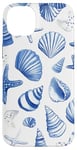 Coque pour iPhone 14 Plus Été côtier bleu coquillage, étoile de mer, femme