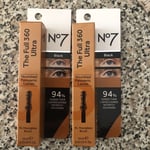 No7 The full Ultra 360 mascara, Nourished Panoramic Lashes Close Hourglass brush