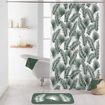 Douceur d'Intérieur Jungly Shower Curtain with Hooks 100% Polyester Multicolor 180x200cm