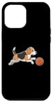 Coque pour iPhone 12 Pro Max Beagle jouant au basket-ball Beagles Chien