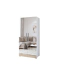 Armoire design 100 cm 2 portes avec grands miroirs collection JUPITER