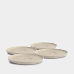 Huskee Fat till kaffekopp HuskeeCup Classic Saucer Natural, återvunnet kaffeskal, beige, Ø127 mm, 4-pack