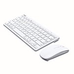 DEVOLTA MK313 Mini Wireless Bluetooth White Keyboard and Mouse Combo for Apple iMac MacBook MacBook Pro iPad Pro iPhone - QWERTY UK Layout - Ultra Thin and Super Energy Saving