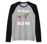 Half African Half American USA Flag South Africa Raglan Baseball Tee