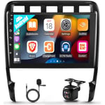 Android 13 Autoradio pour Porsche Cayenne 2002-2010 avec Apple Carplay et Android Auto 9 inch Écran Tactile 2+64G Radio GPS Navigation Hi-FI + AHD Caméra de recul et Micro