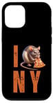 Coque pour iPhone 12/12 Pro Funny NY City Rat Mangeant Pizza Pepperoni