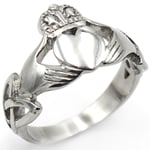 925 Sterling Silver Irish Claddagh Crown Love Heart Band | Keltisk vänskapslöfte Ring Storlekar 10