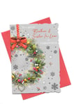 CHRISTMAS CARD - TO A SPECIAL BROTHER & SISTER IN LAW - CHRISTMAS WREATH